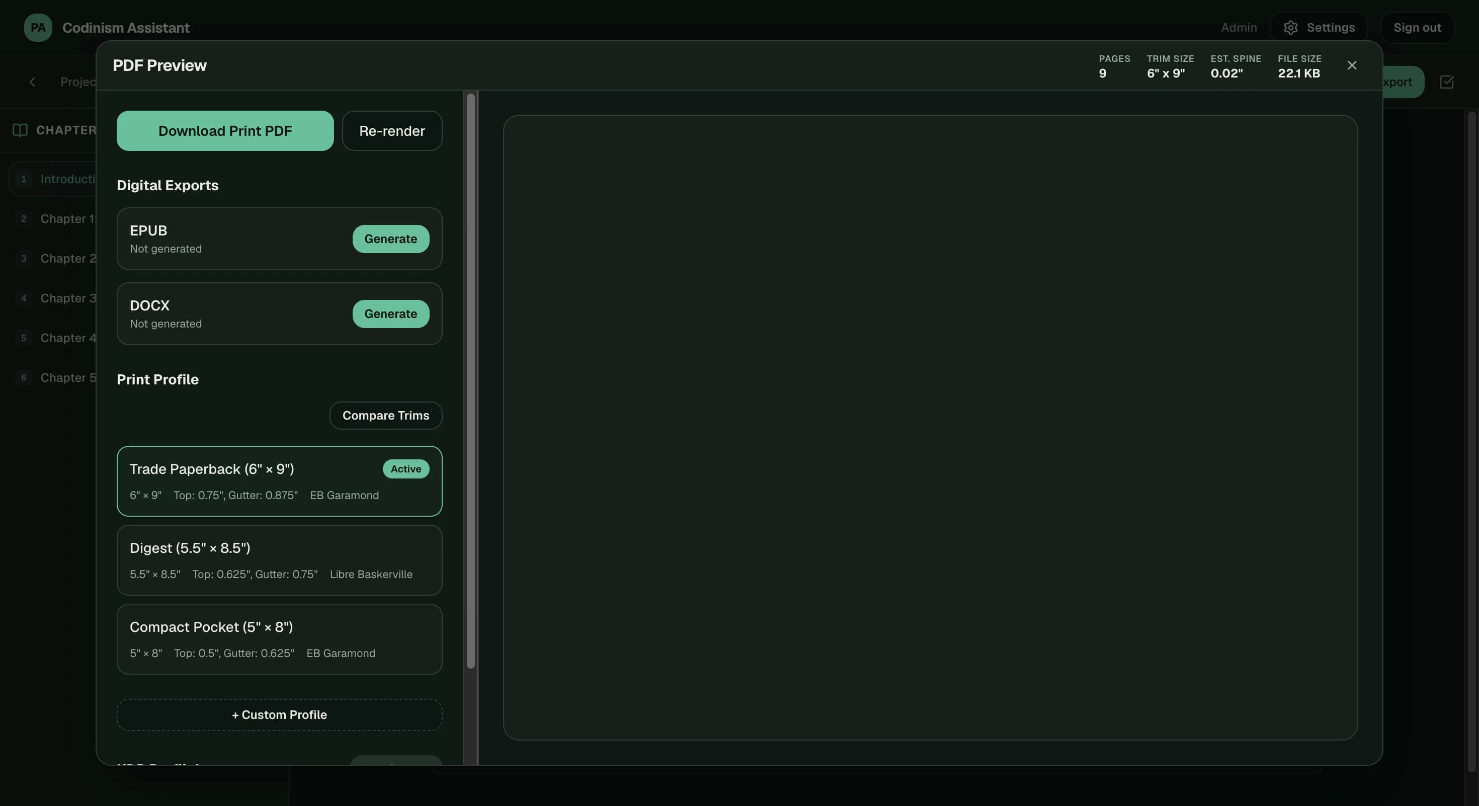 Publishing Assistant preview